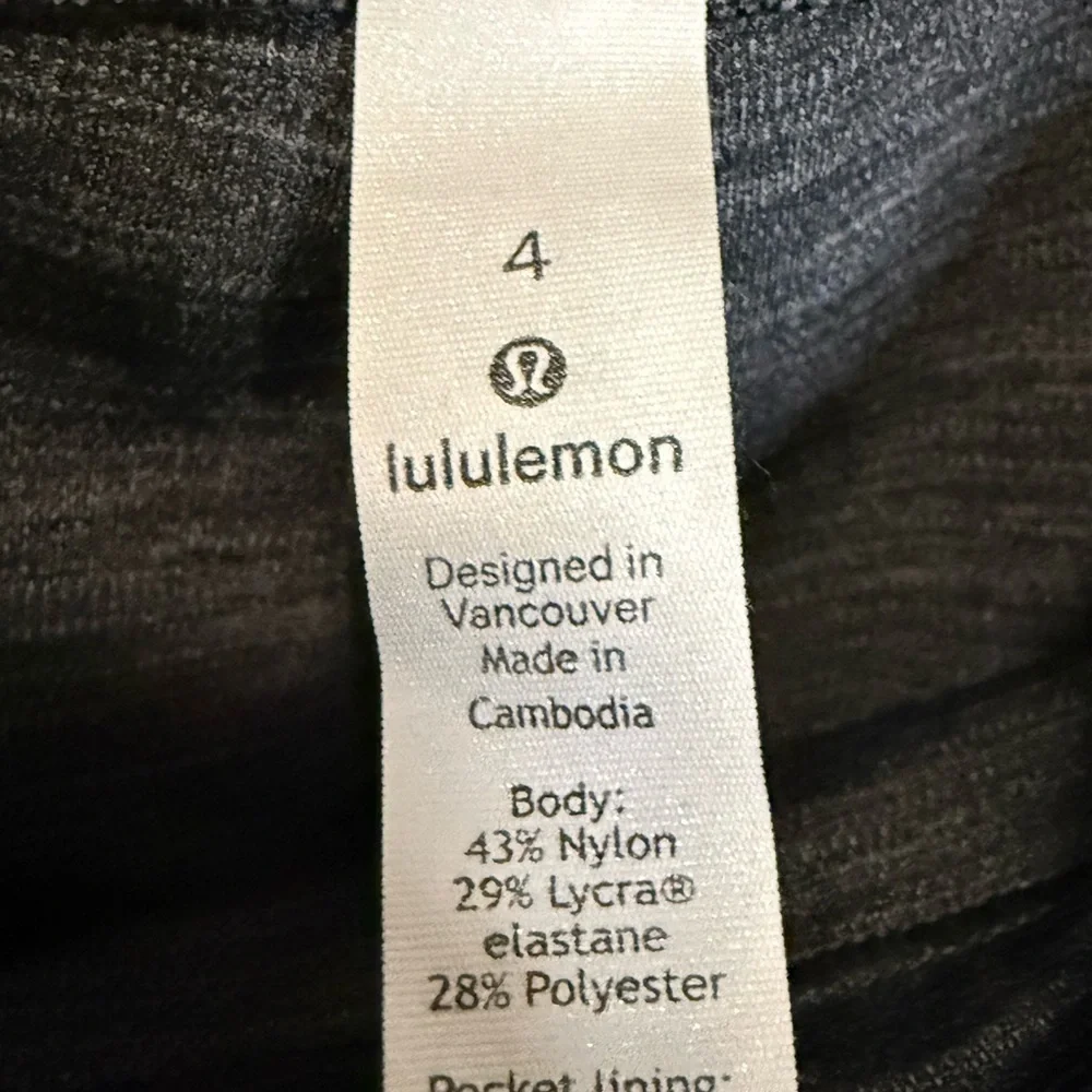 Lululemon Speed Up Tight in Heathered Black - Size 4